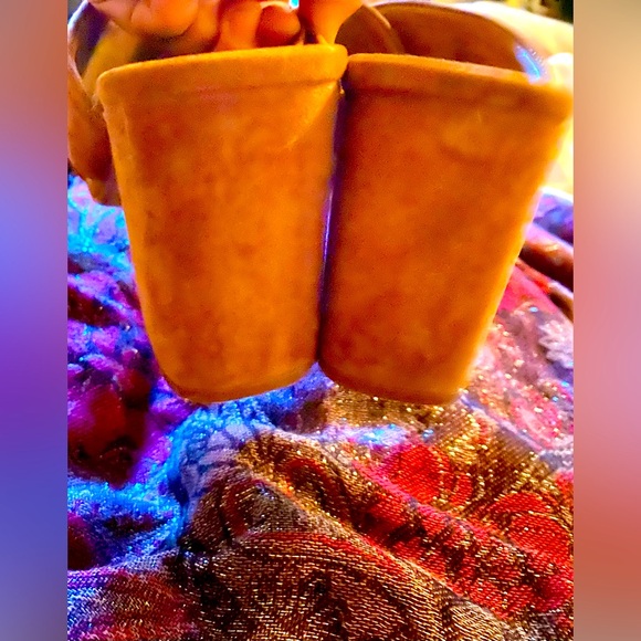 Arturo Chiang Leather Crossed Strap Sandals with Heels, Size 8 1/2 - Picture 4 of 5